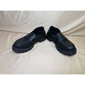Rock & Candy by Zigi Black Lug Sole Penny Loafers Chunky Platform Womens 8.5